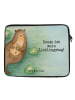 Mr. & Mrs. Panda Laptop Tasche Otter Seerose Design mit Spruch in Weiß