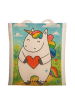 Mr. & Mrs. Panda Shopping Tasche Einhorn Herz Design ohne Spruch in Weiß