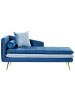 Beliani Chaiselongue GONESSE in Blau/Gold - (W) 160 x (H) 72 x (L) 79 cm linksseitig