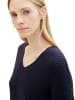 Tom Tailor Pullover KNIT V-NECK in Blau