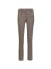 GOLDNER Kurzgröße:  Stretchhose in weicher Qualität in mocca / gemustert