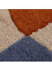 KADIMA DESIGN Wollteppich Kreis Wellenform, Wohnzimmer in Beige-Multicolor