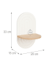 relaxdays 2 x Wandregal in Weiß/ Natur - (B)20 x (H)33 x (T)15 cm
