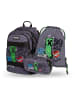 BAAGL 3-tlg. Set: Schulrucksack Skate in Grau Minecraft