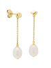 Himmelsflüsterer  Kettchen-Ohrhänger mit echter Süßwasserperle - Farbe: Gold 