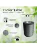 COOTAB Cooler Table 4-in-1 Loungetisch mit Edelstahl-Kühler London in 50 cm in Anthrazit/Schwarz