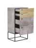 Beliani Kommode ACRA in Grau/Schwarz/Heller Holzfarbton - (W) 52 x (H) 106 x (L) 41 cm
