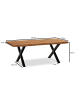 KADIMA DESIGN Couchtisch 120x60x46 cm Massivholz / Metall Baumkante, Design