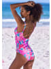 Sunseeker Badeanzug in pink-blau bedruckt