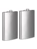 relaxdays 2tlg. Flachmann-Set in Silber - Je 1,8 l