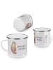 Mr. & Mrs. Panda Emaille Tasse Otter Muschel mit Spruch in Grau Pastell