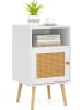 COSTWAY Nachttisch Rattan 40x39x70cm in Weiß