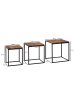 KADIMA DESIGN Satztisch 3er Set Massivholz / Metall Beistelltisch Eckig