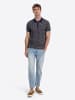 Timezone Bedrucktes Poloshirt Kurzarm Knopfleiste Casual in Dunkelblau