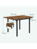 relaxdays Esstisch in Dunkelbraun/ Schwarz – (B)120 x (H)76 x (T)78 cm