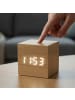 relaxdays Wecker digital in Natur - (B)6,5 x (H)6 x (T)6,5 cm