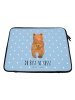 Mr. & Mrs. Panda Notebook Tasche Bär Honig mit Spruch in Blau Pastell