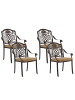 Beliani 4er-Set Gartenstuhl SALENTO in Braun/Beige