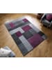 KADIMA DESIGN Kurzflor-Teppich Pflegeleicht NIDD Geometrisch Strapazierfähig in Lila-Grau