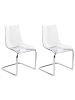 Beliani 2er-Set Esszimmerstuhl MARSHALL in Transparent/Silber