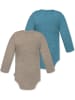 Normani Outdoor Sports 2er Pack Baby Merino Langarmbody Tuai in Beige/Blau