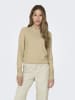 JACQUELINE de YONG Strickpullover Rundhals Knopfdetails Knit Fit in Beige