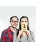 Mr. & Mrs. Panda Postkarte Igel Luftballon mit Spruch in Gelb Pastell