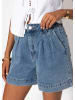 SASSYCLASSY Weite High Waist Jeans Shorts in Hellblau