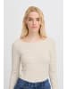 ICHI Langarm IHCELLA Tight fit in Oatmeal stripe