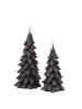 MARELIDA LED Kerze Tannenbaum Weihnachtsbaum Echtwachs H: 19cm in grau