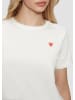 QS T-Shirt kurzarm in Creme