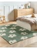 Beliani Kurzflor MOKHVA in Grün/Weiß - (W) 160 x (L) 230 cm
