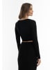 faina Cropped Jersey-Top in Schwarz