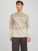 Jack & Jones Rundhals Strickpullover Langarm Sweater aus Baumwolle JJEHILL in Beige