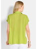 GOLDNER Schlupfbluse Uni Bluse mit Hemdkragen in hellgrün