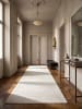 KADIMA DESIGN KASOS Teppich Kurzflor Creme 80x150 Streifen Polyester Waschbar in Creme