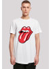 F4NT4STIC Long Cut T-Shirt The Rolling Stones Zunge in weiß