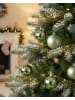 Beliani Weihnachtsbaumkugeln TYIN in Grün/Silber
