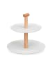 relaxdays Etagere in Weiß/ Natur - (H)24 x Ø 25 cm