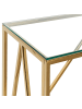 Beliani Konsolentisch WESO in Gold/Transparent - (W) 120 x (H) 78 x (L) 40 cm