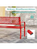 COSTWAY Gartenbank Metall 127 x 59 x 82 cm in Rot