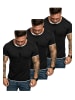 Amaci&Sons 3er-Pack T-Shirts 3. LAKEWOOD in (3x Schwarz/Weiß)