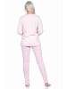 NORMANN langarm Schlafanzug Pyjama allover Druck - 71365 in rosa
