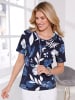 Sieh an! Kurzarmshirt in marine-jeansblau-bedruckt