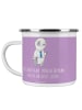 Mr. & Mrs. Panda Camping Emaille Tasse Bräutigam Heute mit Spruch in Lavendeltraum