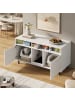 ABRIHOME Katzenkloschrank mit Sandauffangmatte in Weiß - 120x50x66cm