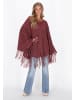 IZIA Women Poncho in burgundy