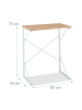 relaxdays Schreibtisch in Weiß/ Braun - (B)60 x (H)75 x (T)40 cm
