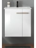 Furn.Design Waschbeckenunterschrank weiß Lack Hochglanz, Eiche, Waschtisch Set hängend 60 cm