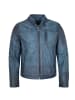 JILANI Lederjacke Kapuze Lammnappa in Blau